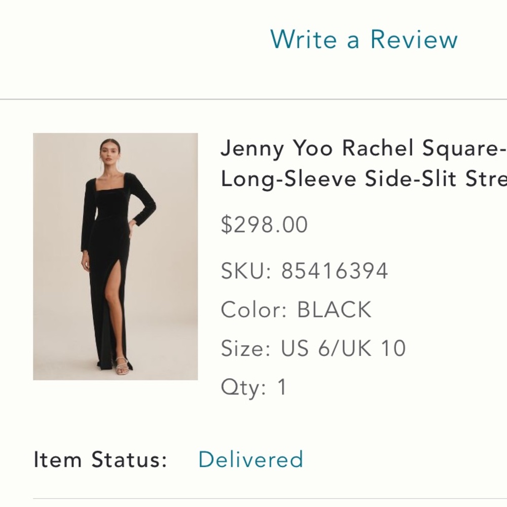 Black velvet floor length Jenny yoo dress - Picture 3 of 3